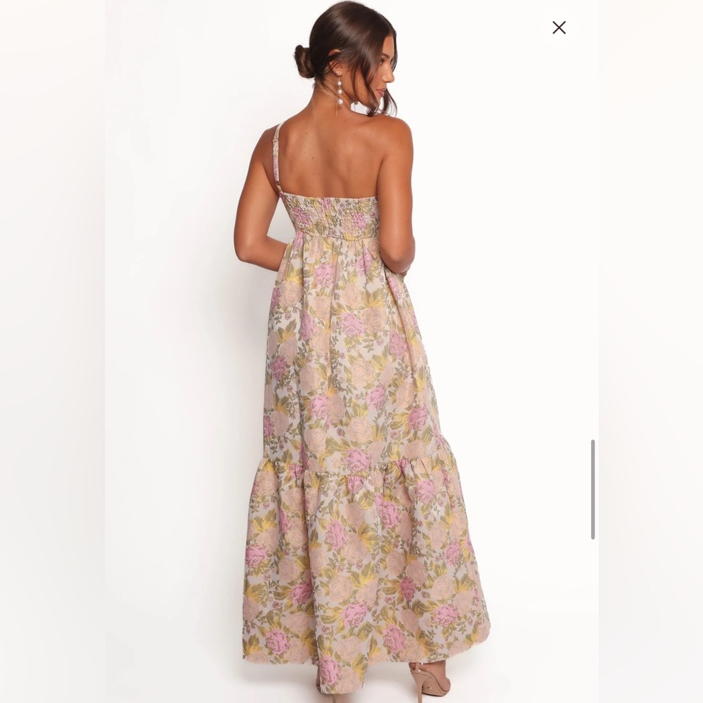 Petal & Pup Floral Maxi Dress in Pastel Pink and Cream - Picture 3 of 4
